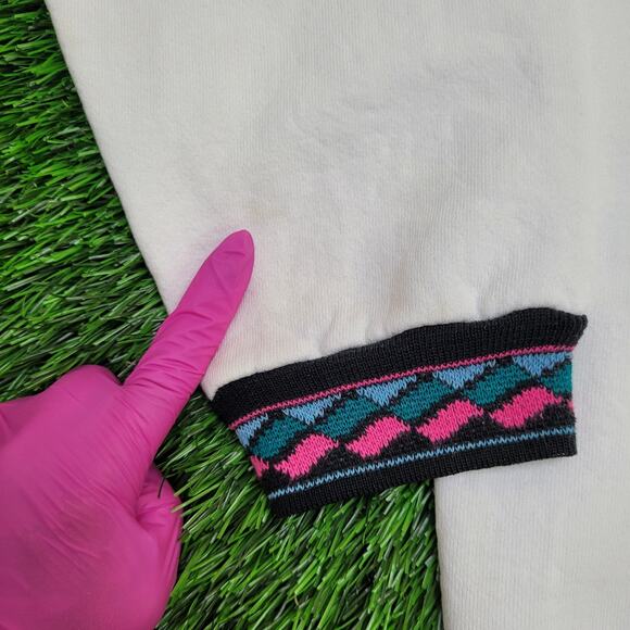 Vintage Native-American Ringer Sweatshirt Womens Large 22x22 USA - Picture 2 of 15